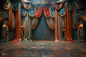 Whimsical Circus Inspired Theater Stage Setting Primed for an Enchanting Performance