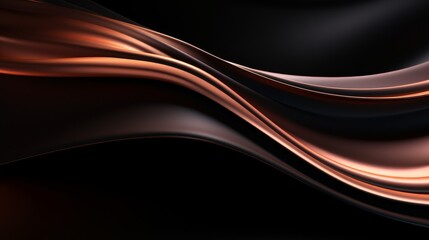 The image is a dark, abstract background with a glowing, copper-colored wave running through it. The wave is smooth, elegant, and has a sense of movement.