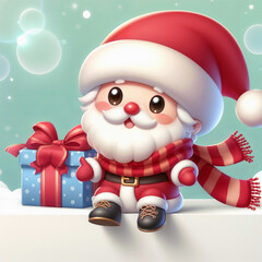 Cute child background with Santa Claus. AI