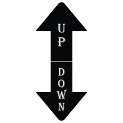 Black Arrow Set Vector. Black Arrows pointing up and down