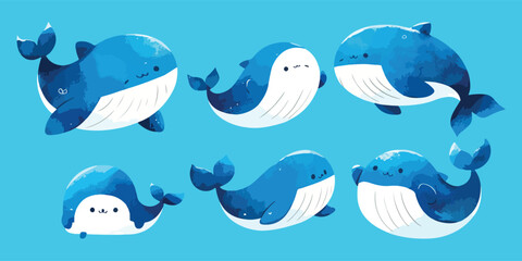 whale clipart vector for graphic resources