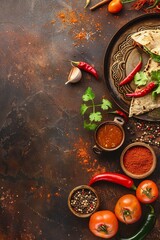 Obraz na płótnie Canvas Plate of Mexican Food on Table