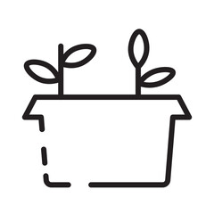 Flower Herb House Line Icon