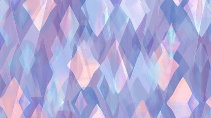 Psychedelic tribal rhombuses in ice blue-lavender on purple, seamless.
