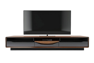 Modern TV Console with Sleek Design, Metal Material Isolated on a Transparent Background