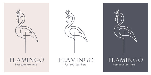 Fototapeta premium flamingo simple modern logo design