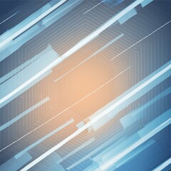 Fototapeta premium Blue glowing minimal lines abstract futuristic tech background. Vector digital art design