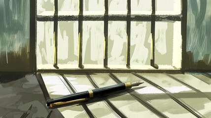 Press freedom concept. A pen in the prison. Freedom of thought concept