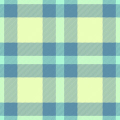 Usa vector plaid textile, countryside background fabric seamless. Motif tartan pattern check texture in cyan and light colors.