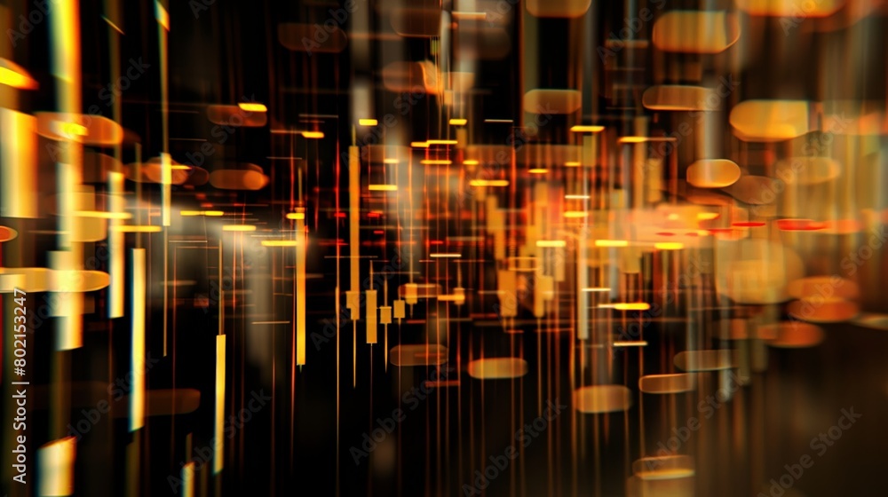 Poster abstract background of candlestick stock market graphs, representing price movements and patterns in