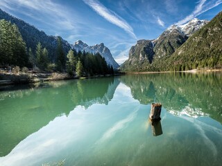 a beautiful view of the lake