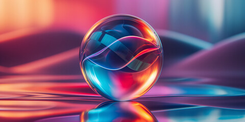 Glaskugel in schönen bunten Farben mit schönen Hintergrund als Dekoration