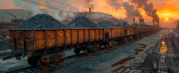 On the railway, the loaded coal train highlights the process of bringing this key energy resource from the mining site to end users.