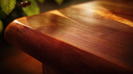 A serene scene of a cherry-wood furniture piece, its sleek design and rich hue showcasing the beauty of this versatile wood on National Cherry Day.