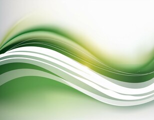 Green and white smooth blurred silk waves abstract background