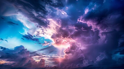 Captivating image of lightning flashes against a backdrop of storm clouds, creating a stunning visual display of nature's electricity