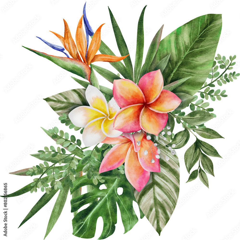 Wall mural tropical bouquet