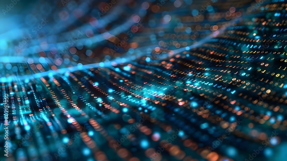 Poster enhancing artificial intelligence technology with depth of field effect. concept artificial intellig