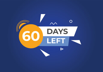 60 days to go countdown template. 60 day Countdown left days banner design. 60  Days left countdown timer