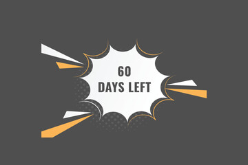 60 days to go countdown template. 60 day Countdown left days banner design. 60  Days left countdown timer