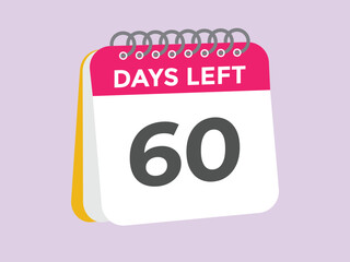 60 days to go countdown template. 60 day Countdown left days banner design. 60  Days left countdown timer