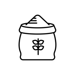 Flour bag outline icons, accounting minimalist vector illustration ,simple transparent graphic element .Isolated on white background