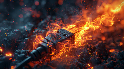 Electric cable fire