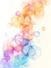 Visual explosion of flowing pastel circles, blending seamlessly into each other on a clean, white background