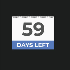 59 days to go countdown template. 59 day Countdown left days banner design. 59  Days left countdown timer
