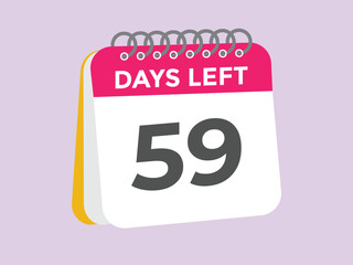 59 days to go countdown template. 59 day Countdown left days banner design. 59  Days left countdown timer
