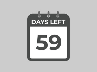 59 days to go countdown template. 59 day Countdown left days banner design. 59  Days left countdown timer
