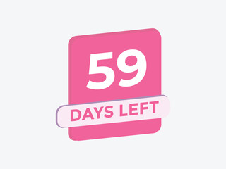 59 days to go countdown template. 59 day Countdown left days banner design. 59  Days left countdown timer
