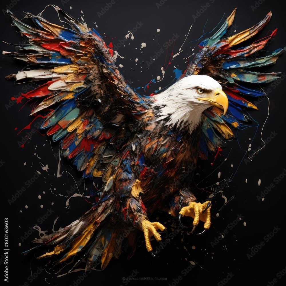 Sticker american bald eagle