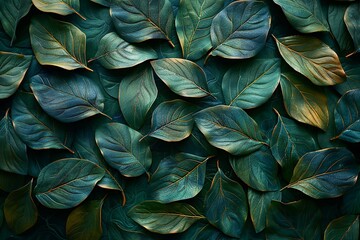 Green leaves background,  Green leaves texture,  Tropical leaves background,  Top view