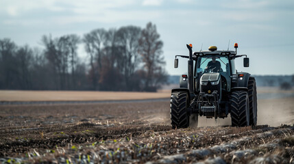 Obraz premium Precision Farming with GPS Tractor Technology. Generative AI.