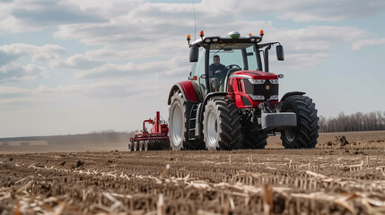 Obraz premium GPS Navigation in Agriculture: Advanced Tractor Technology. Generative AI.