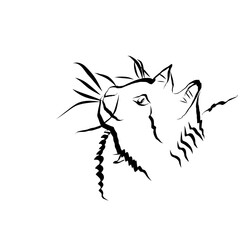 A charming illustration of a curious cat gazing up, its eyes filled with wonder and curiosity, capturing a moment of feline fascination.