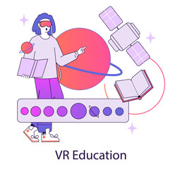 ar and vr2. Flat Vector Illustration