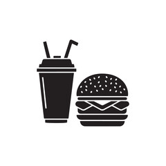 Set of Fast Food Silhouettes,sandwich silhouette vector illustration,Fast food and Coffee cup icons set vector silhouette