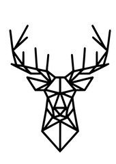 Deer Head SVG, Geometric Deer, Deer PNG, Animal SVG, Deer Silhouette, Deer Clipart, Deer Art Print, Deer Metal Decor