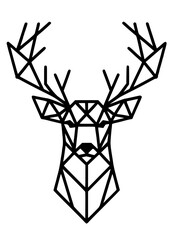 Deer Head SVG, Geometric Deer, Deer PNG, Animal SVG, Deer Silhouette, Deer Clipart, Deer Art Print, Deer Metal Decor