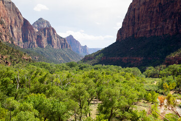 Zion national park landscape overview
