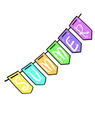 Hand-Painted Watercolor Set Of Images Includes Beach Bag, Flippers, Camera, Cocktail, And Other Summer Clipart