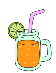 Hand-Painted Watercolor Set Of Images Includes Beach Bag, Flippers, Camera, Cocktail, And Other Summer Clipart