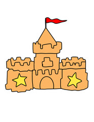 Hand-Painted Watercolor Set Of Images Includes Beach Bag, Flippers, Camera, Cocktail, And Other Summer Clipart