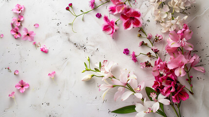 Beautiful flowers on light background