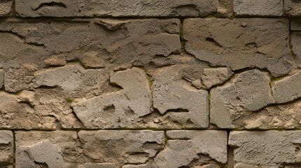 Stone Wall Texture. Brick Wall Background. Rough Stone Surface. Ancient Brickwork. Weathered Vintage Old Masonry Rustic Aged Architecture Pattern Urban Brown Grey Gray
