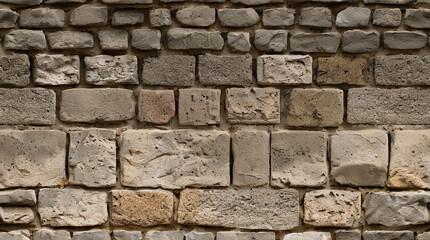 Stone Wall Texture. Brick Wall Background. Rough Stone Surface. Ancient Brickwork. Weathered Vintage Old Masonry Rustic Aged Architecture Pattern Urban Brown Grey Gray