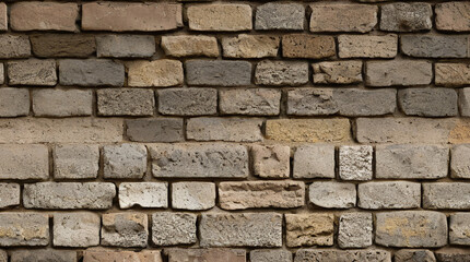 Fototapeta premium Stone Wall Texture. Brick Wall Background. Rough Stone Surface. Ancient Brickwork. Weathered Vintage Old Masonry Rustic Aged Architecture Pattern Urban Brown Grey Gray
