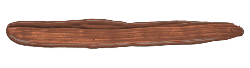Shiny brown brush watercolor painting isolated on transparent background. watercolor png